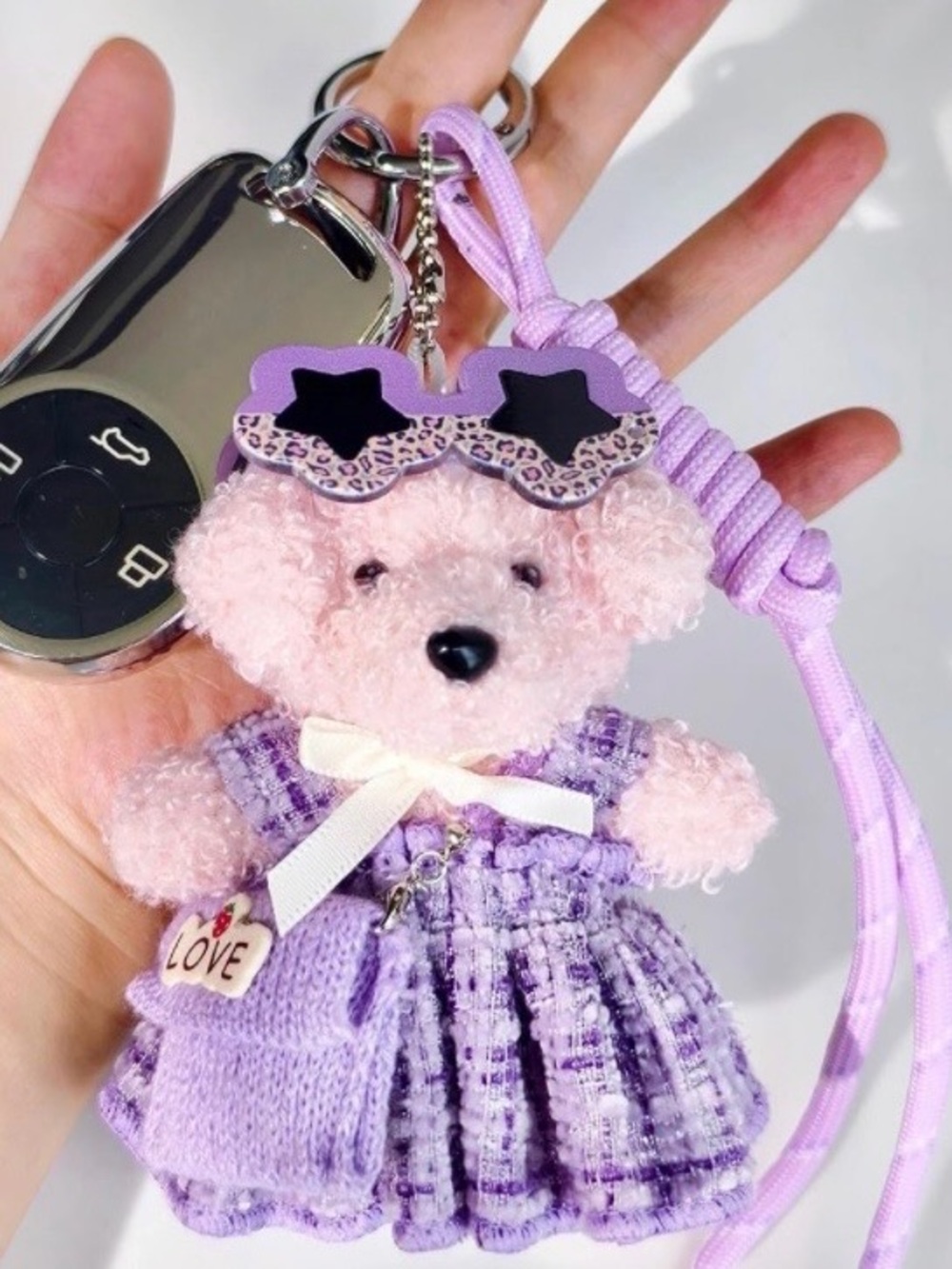 Teddy bear, keychain bag charm with outfit dress her up NOT FROM TEMU - Picture 3 of 8